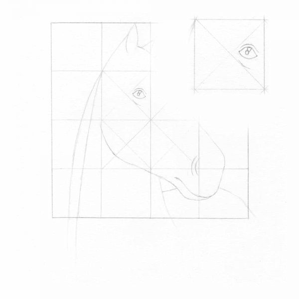 Terminez la silhouette de l'œil en traçant la partie haute. Vous remarquez que ce n'est pas un cercle parfait, mais plutôt une forme de citron, avec le cercle qui s'aplatit en se rapprochant des extrémités.